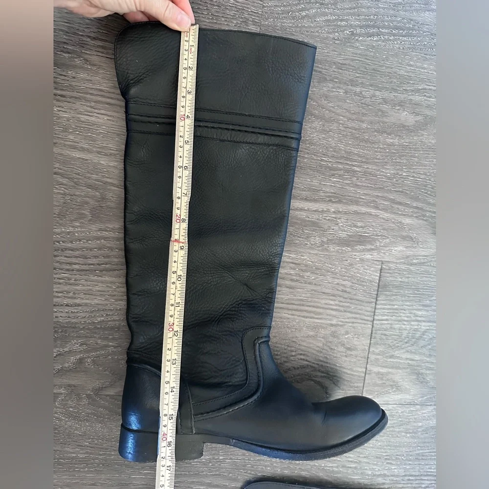 Frye Melissa Trapunto Black Leather Tall Riding/Equestrian Boot 8.5 size